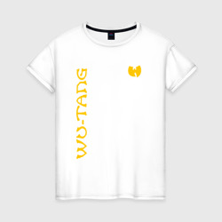 Женская футболка хлопок Wu tang clan logo yellow