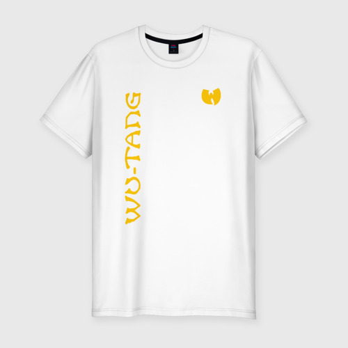 Мужская футболка хлопок Slim Wu tang clan logo yellow, цвет белый