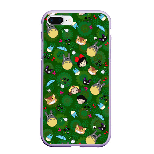 Чехол для iPhone 7Plus/8 Plus матовый Totoro&Kiki allstars, цвет светло-сиреневый