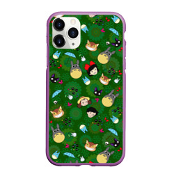 Чехол для iPhone 11 Pro Max матовый Totoro&Kiki allstars