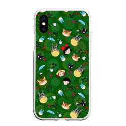 Чехол для iPhone XS Max матовый Totoro&Kiki allstars