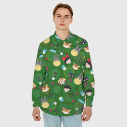Мужская рубашка oversize 3D Totoro&Kiki allstars - фото 2