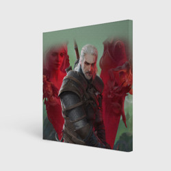 Холст квадратный Ведьмак the Witcher Геральт с мечом