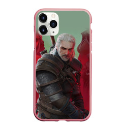 Чехол для iPhone 11 Pro Max матовый Ведьмак the Witcher Геральт с мечом