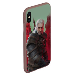 Чехол для iPhone XS Max матовый Ведьмак the Witcher Геральт с мечом - фото 2