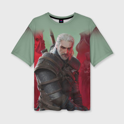 Женская футболка oversize 3D Ведьмак the Witcher Геральт с мечом