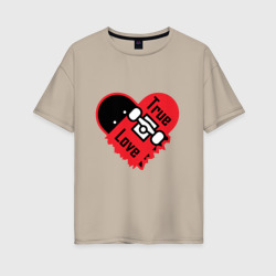 Женская футболка хлопок Oversize True love skateboarding