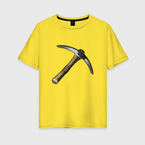 Женская футболка хлопок Oversize Кирка из Раста, цвет желтый