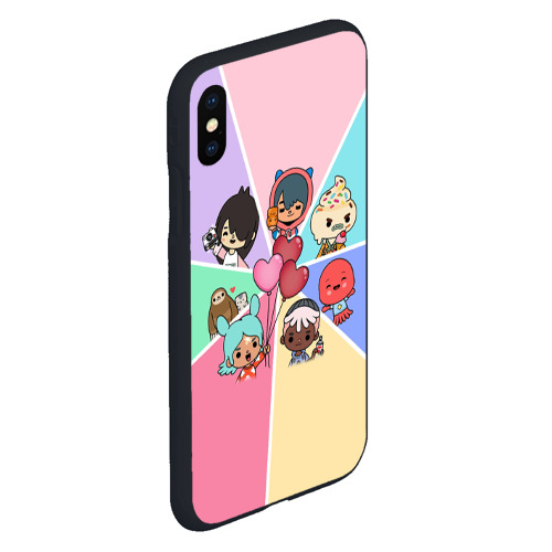 Чехол для iPhone XS Max матовый Toca Boca world Heroes Тока бока, цвет черный - фото 3