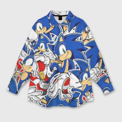 Женская рубашка oversize 3D Sonic паттерн Соник