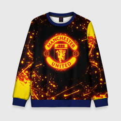 Детский свитшот 3D Манчестер Юнайтед огненный лого