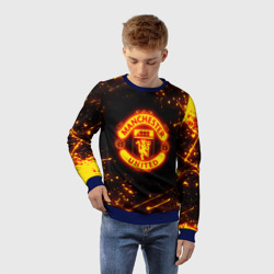 Детский свитшот 3D Манчестер Юнайтед огненный лого - фото 2