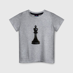 Шахматная фигура Чёрный король – Детская футболка хлопок с принтом купить со скидкой в -20%