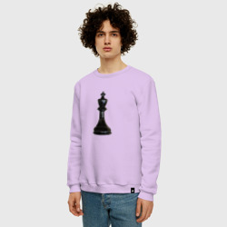 Мужской свитшот хлопок Шахматная фигура Чёрный король - фото 2