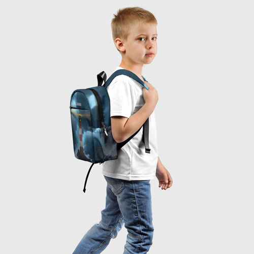 Детский рюкзак 3D с принтом НОЧНОЙ МАЯК, вид сзади #1