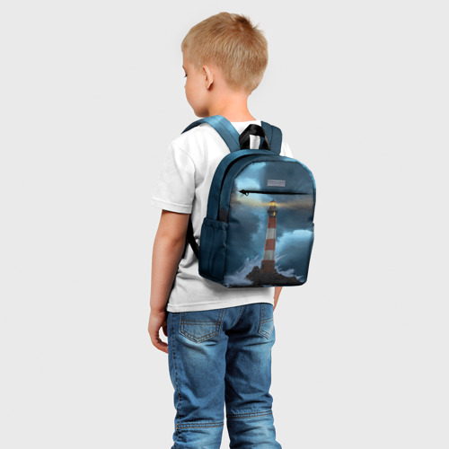 Детский рюкзак 3D с принтом НОЧНОЙ МАЯК, фото на моделе #1
