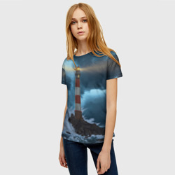 Женская футболка 3D Ночной маяк - фото 2