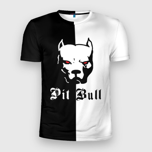 Мужская футболка 3D Slim Pit Bull боец, цвет 3D печать