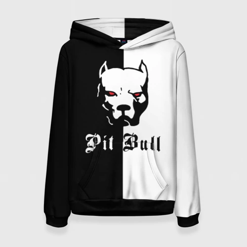 Женская толстовка 3D с принтом Pit Bull боец, вид спереди #2