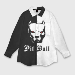 Женская рубашка oversize 3D Pit Bull боец