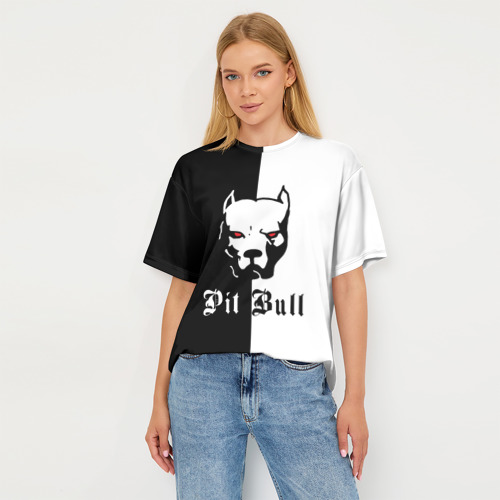 Женская футболка oversize 3D Pit Bull боец - фото 5