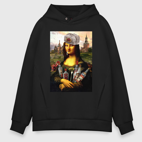 Мужское худи Oversize хлопок MONA LISA FROM RUSSIA, цвет черный