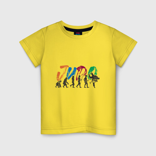 Детская футболка хлопок Judo Evolution, цвет желтый