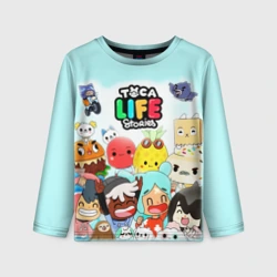 Детский лонгслив 3D Toca Boca Тока Бока все персонажи игры