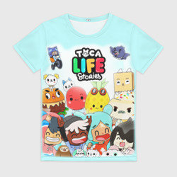 Женская футболка 3D Toca Boca Тока Бока все персонажи игры