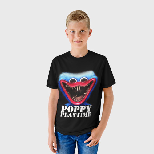 Детская футболка 3D с принтом Poppy Playtime Хагги Вагги, фото на моделе #1
