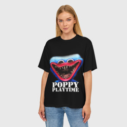 Женская футболка oversize 3D Poppy Playtime Хагги Вагги - фото 2