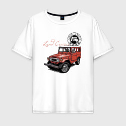 Мужская футболка хлопок Oversize Toyota Land Cruiser Retro