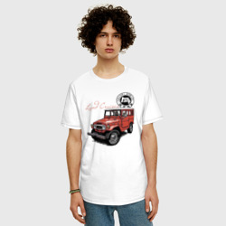 Мужская футболка хлопок Oversize Toyota Land Cruiser Retro - фото 2