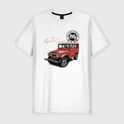 Мужская футболка хлопок Slim Toyota Land Cruiser Retro