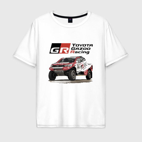 Мужская футболка оверсайз из хлопка с принтом Toyota Gazoo racing team, Finland motorsport, вид спереди №1