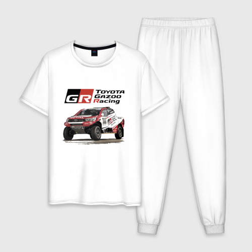 Мужская пижама хлопок Toyota Gazoo racing team, Finland motorsport, цвет белый