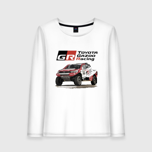 Женский лонгслив хлопок Toyota Gazoo racing team, Finland motorsport, цвет белый