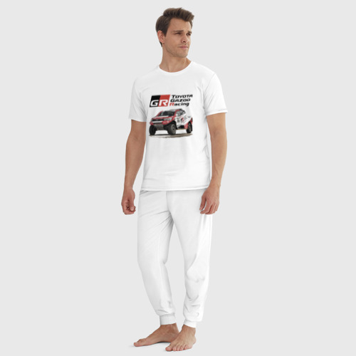 Мужская пижама хлопок Toyota Gazoo racing team, Finland motorsport, цвет белый - фото 5