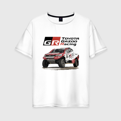 Женская футболка хлопок Oversize Toyota Gazoo racing team, Finland motorsport, цвет белый