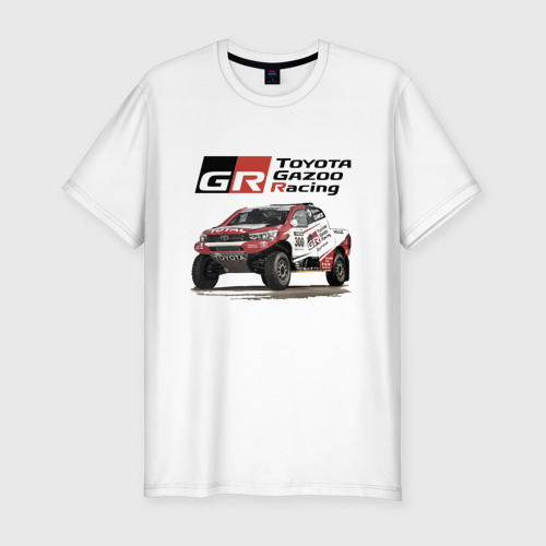 Мужская футболка хлопок Slim Toyota Gazoo racing team, Finland motorsport, цвет белый