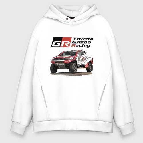 Мужское худи Oversize хлопок Toyota Gazoo racing team, Finland motorsport, цвет белый