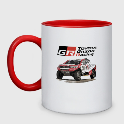 Кружка двухцветная Toyota Gazoo racing team, Finland motorsport, цвет белый + красный