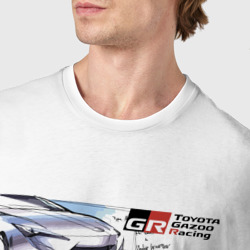 Футболка с принтом Toyota Gazoo racing - sketch для мужчины, вид на модели спереди №4. Цвет основы: белый