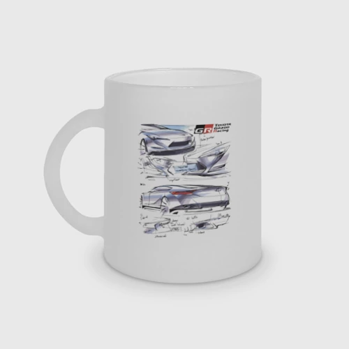 Кружка матовая стеклянная Toyota Gazoo racing - sketch