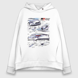 Женское худи Oversize хлопок Toyota Gazoo racing - sketch