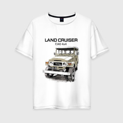 Футболка Оверсайз Toyota Land Cruiser FJ 40 4X4 sketch (Женская)