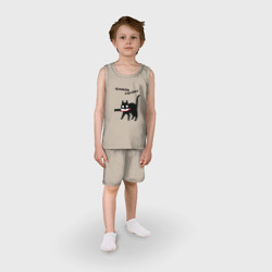 Детская пижама с шортами хлопок Режиком поножу cat - фото 2