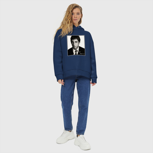 Женское худи Oversize хлопок Аль Пачино Al Pacino, цвет темно-синий - фото 6