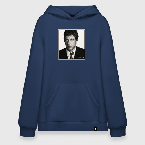 Худи SuperOversize хлопок Аль Пачино Al Pacino, цвет темно-синий