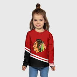 Детский лонгслив 3D Chicago Blackhawks, NHL - фото 2